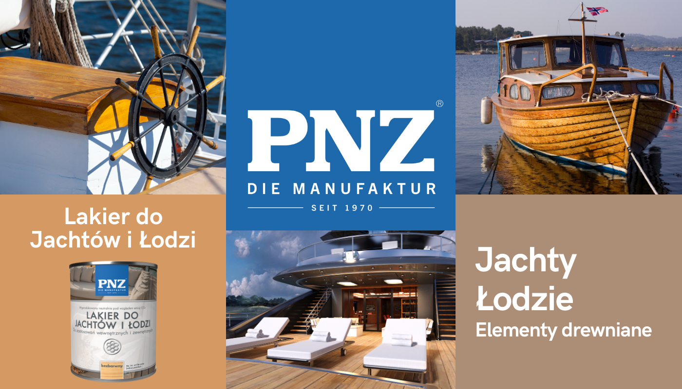 Grafika prezentująca zastosowanie lakieru do jachtów i łodzi.